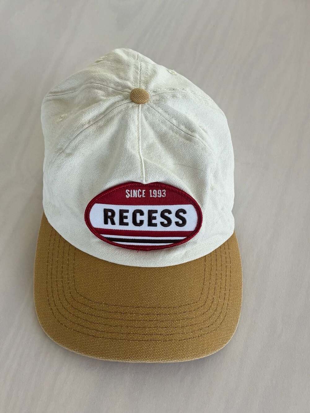 Recess Pickleball Since 1993 Cream and Tan Snapback Hat Cap